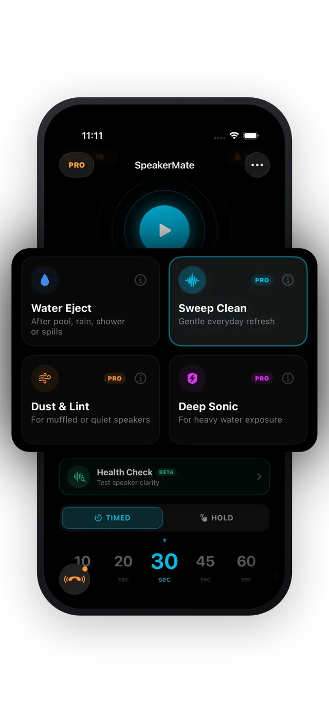 SpeakerMate app — clean your speakers in 30 seconds