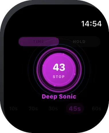SpeakerMate Apple Watch app cleaning a speaker